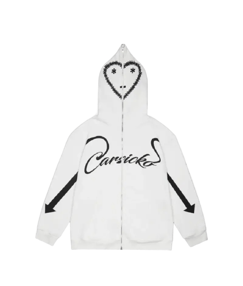 carsicko love spread full zip hoodie whitess