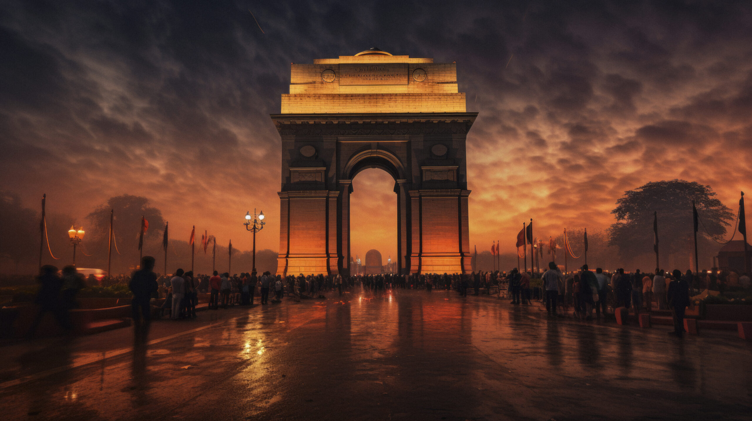 building decorated indian republic day